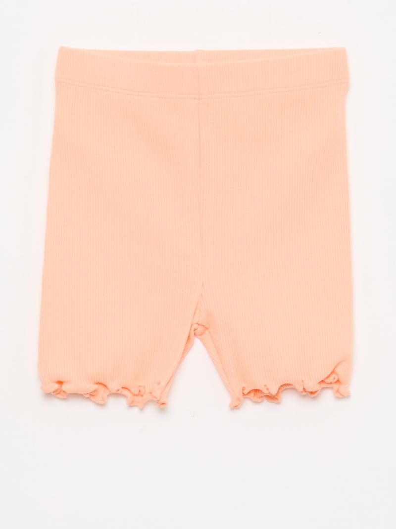 Set van 2 rib leggings Oranje - Kiabi