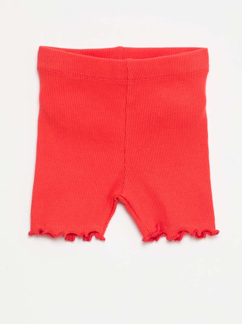 Set van 2 rib leggings Rood - Kiabi