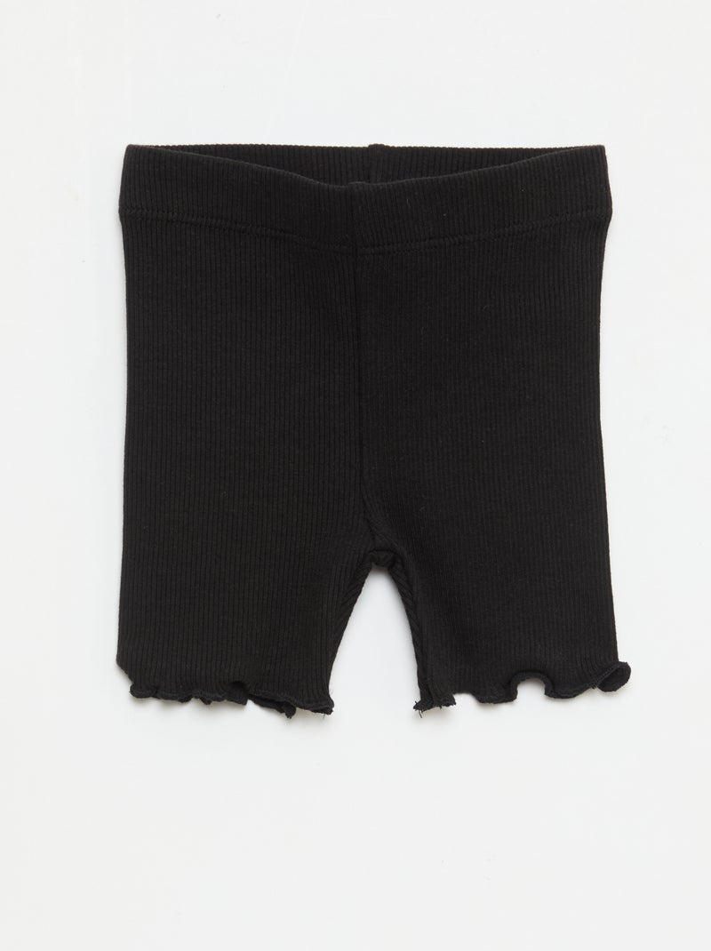 Set van 2 rib leggings Zwart - Kiabi