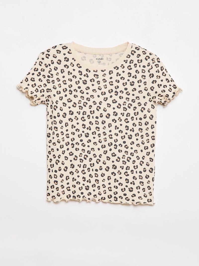 Set van 2 rib T-shirts Biege - Kiabi