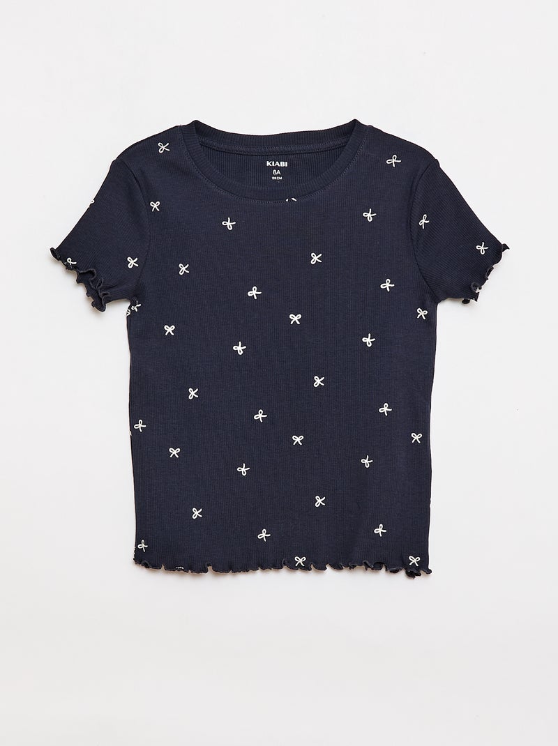 Set van 2 rib T-shirts Blauw - Kiabi