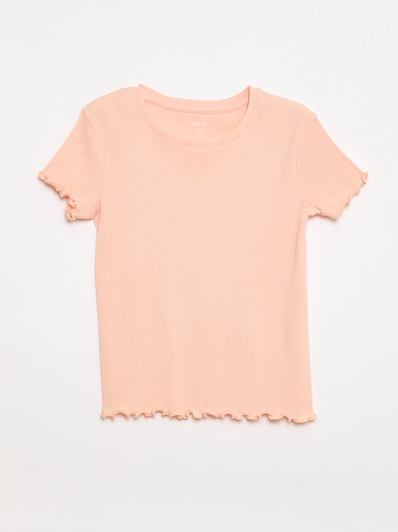 Set van 2 rib T-shirts Paars - Kiabi