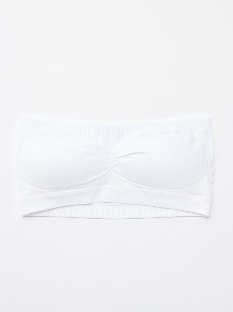 Set van 2 ribstoffen bandeautopjes zonder naden Blauw - Kiabi