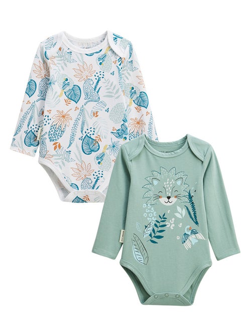 Set van 2 Romeo babyrompertjes met lange mouwen - Kiabi