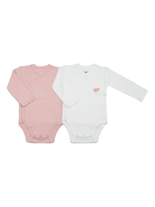 Set van 2 rompers met lange mouwen - Kiabi Set van 2 rompers met lange mouwen - Kiabi