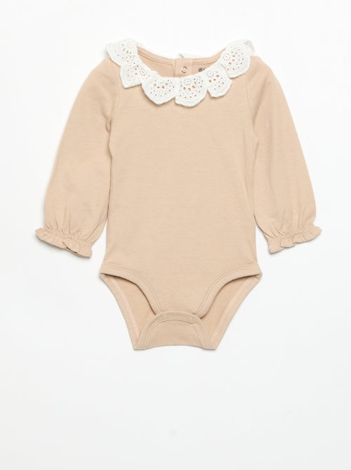 Set van 2 rompertjes met kraag van broderie anglaise - Kiabi
