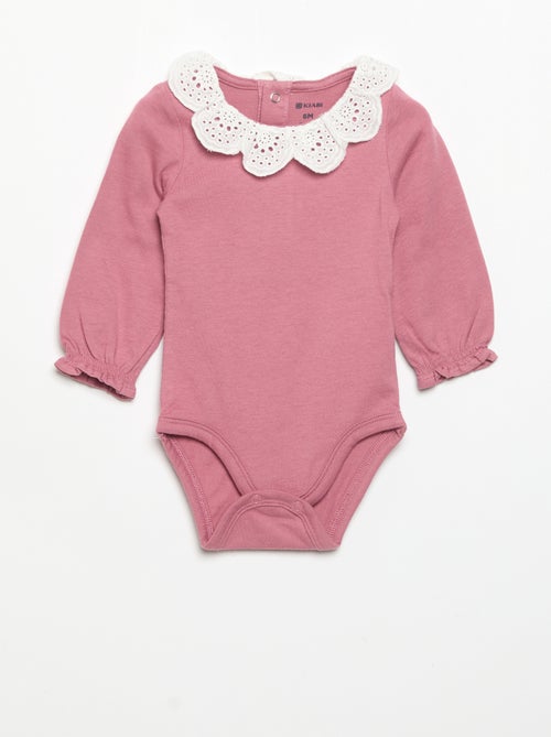 Set van 2 rompertjes met kraag van broderie anglaise - Kiabi