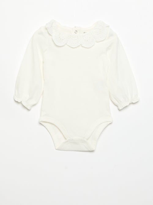 Set van 2 rompertjes met kraag van broderie anglaise - Kiabi