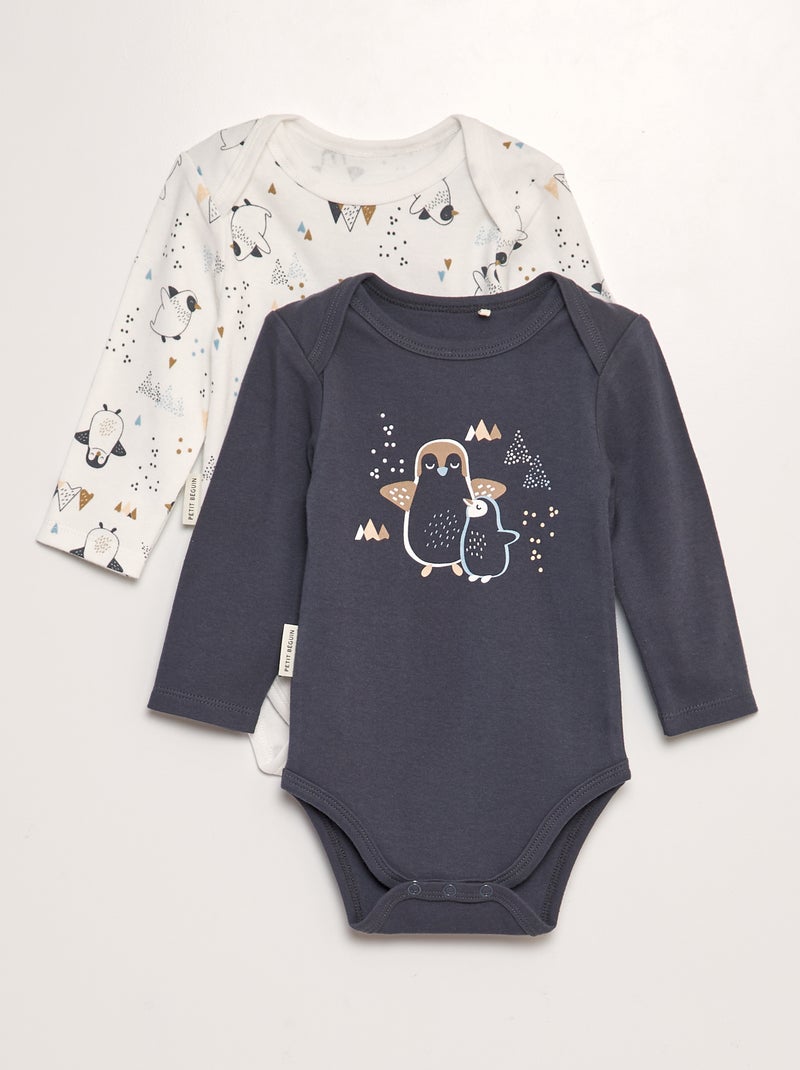 Set van 2 rompertjes 'Petit Béguin' GRIJS - Kiabi