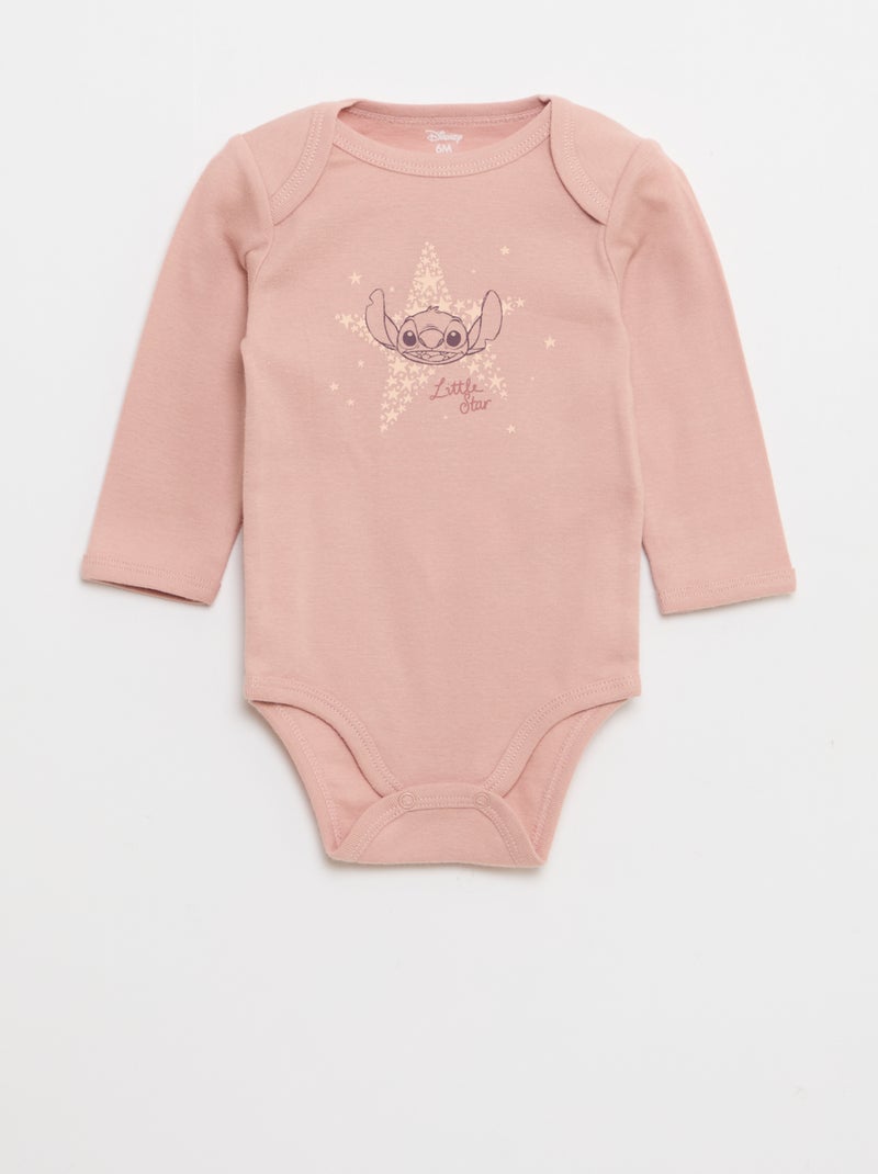 Set van 2 rompertjes 'Stitch' 'Disney' Rose - Kiabi