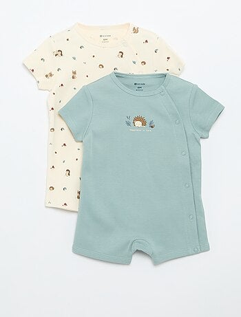 Set van 2 rompertjes van jersey met korte mouwen