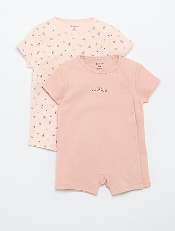 Set van 2 rompertjes van jersey met korte mouwen