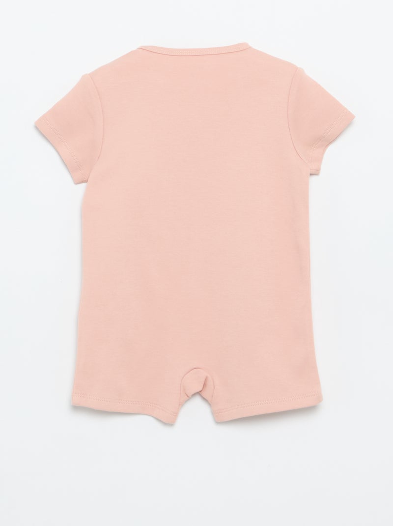Set van 2 rompertjes van jersey met korte mouwen Rose - Kiabi