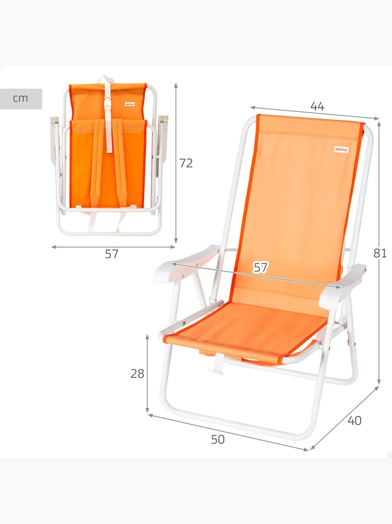 Set van 2 semi-vaste strandstoelen 44x40x81 cm Oranje - Kiabi