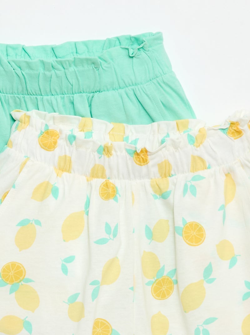 Set van 2 shorts met elastische taille Wit - Kiabi