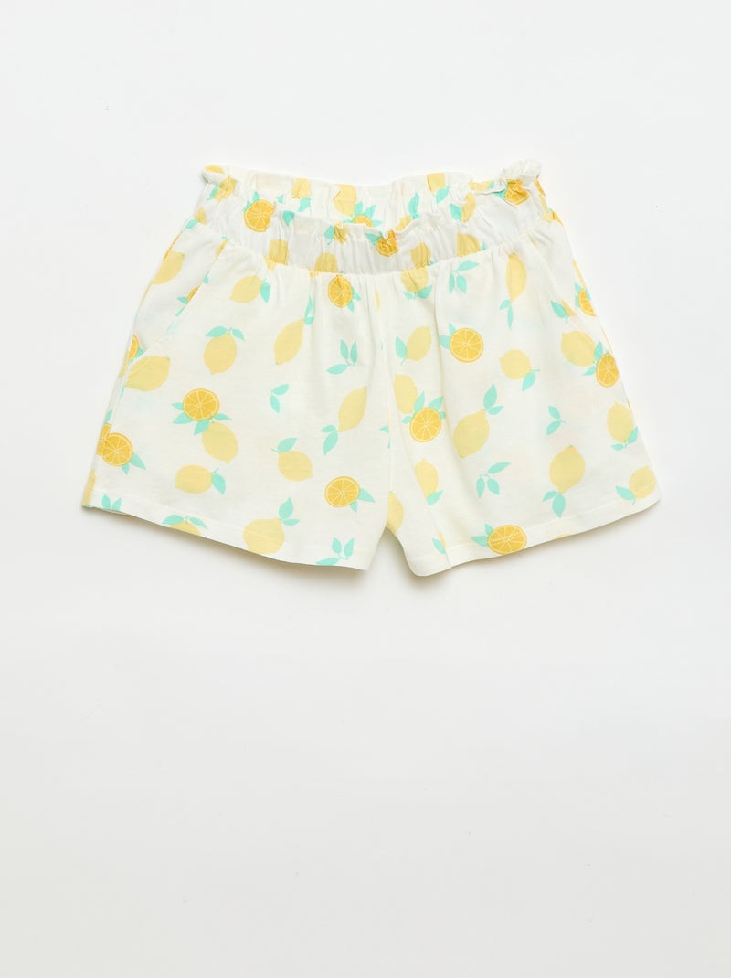 Set van 2 shorts met elastische taille Wit - Kiabi