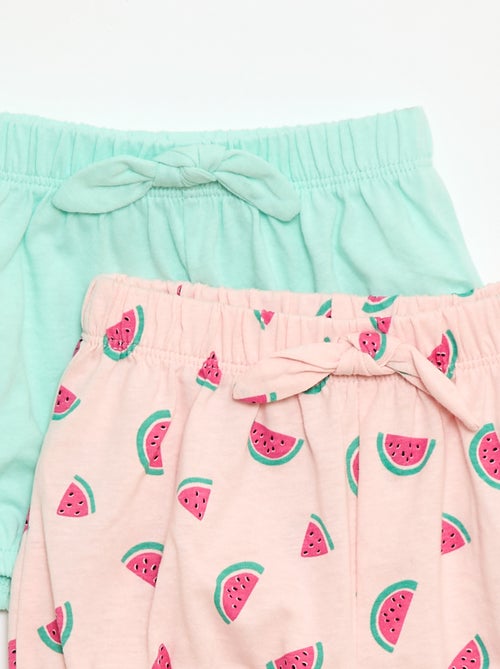 Set van 2 shorts met fantasie strikjes - Kiabi