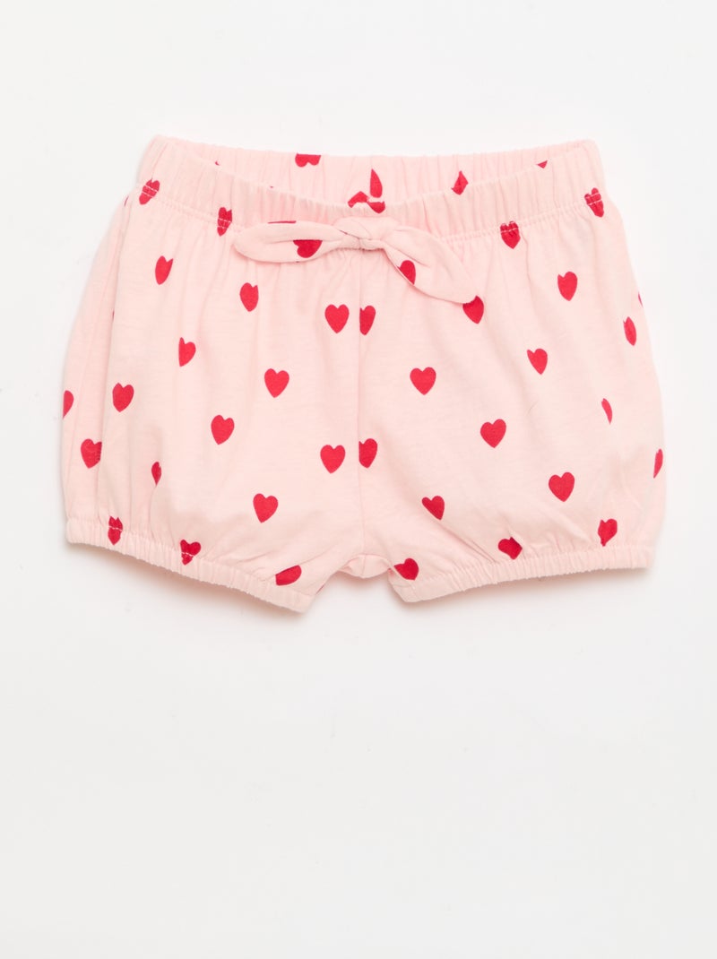Set van 2 shorts met fantasie strikjes Rose - Kiabi