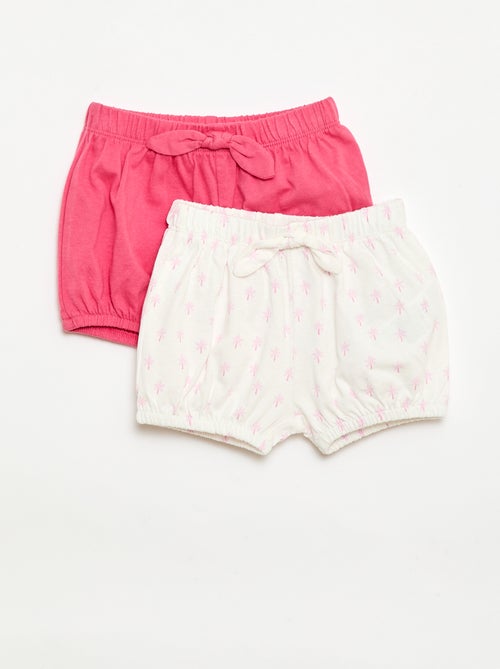 Set van 2 shorts met fantasie strikjes - Kiabi
