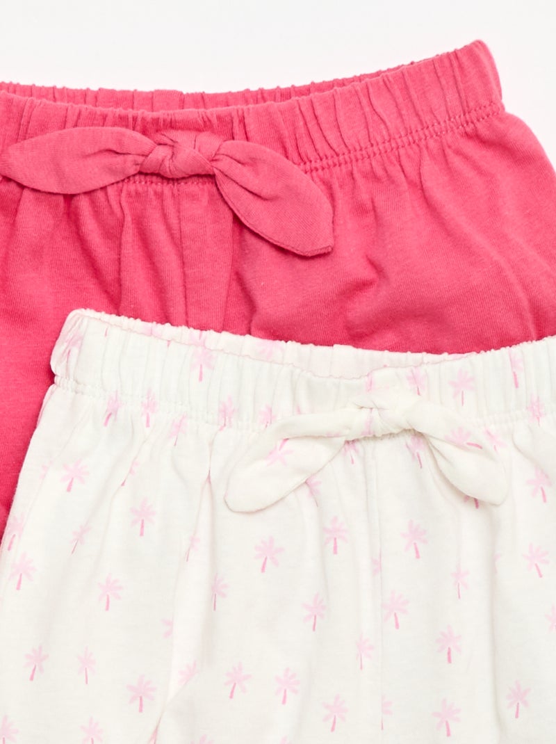 Set van 2 shorts met fantasie strikjes Wit - Kiabi