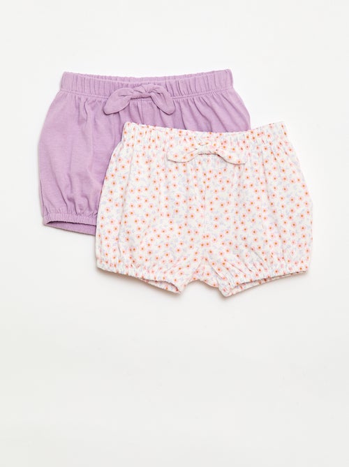 Set van 2 shorts met fantasie strikjes - Kiabi