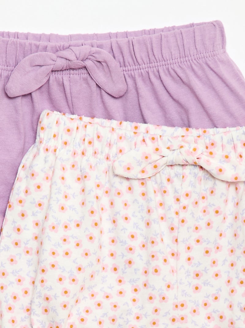 Set van 2 shorts met fantasie strikjes Wit - Kiabi