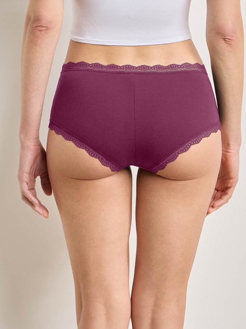 Set van 2 shorty's met kanten randen - Kiabi