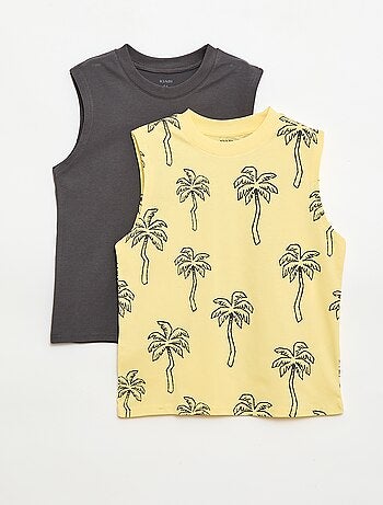 Set van 2 singlets met ronde hals