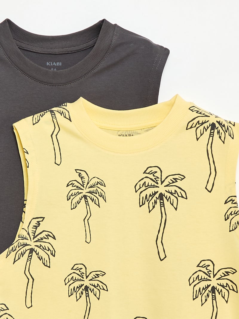Set van 2 singlets met ronde hals Geel - Kiabi