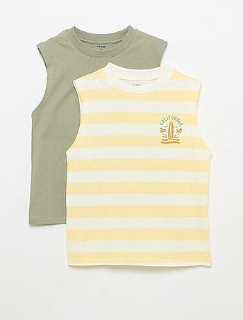 Set van 2 singlets met ronde hals