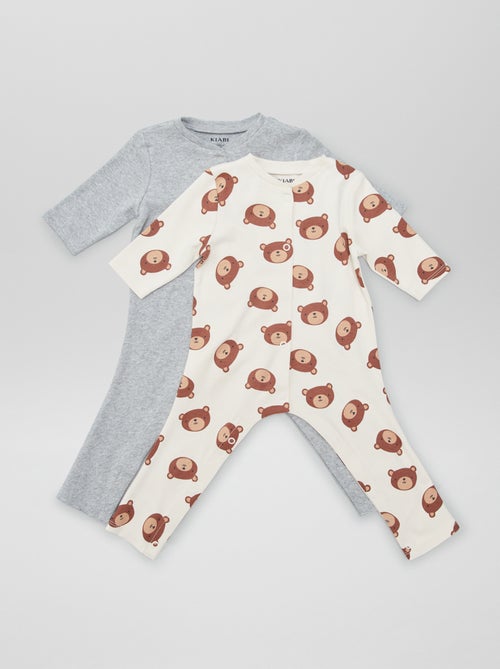 Set van 2 slaappakjes met opening - gemakkelijk aan te trekken collectie - Kiabi