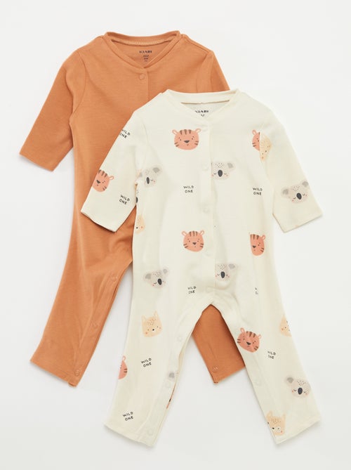 Set van 2 slaappakjes met opening - gemakkelijk aan te trekken collectie - Kiabi