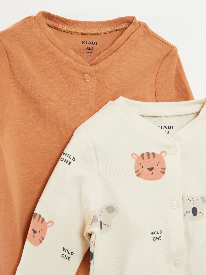 Set van 2 slaappakjes met opening - gemakkelijk aan te trekken collectie BIEGE - Kiabi