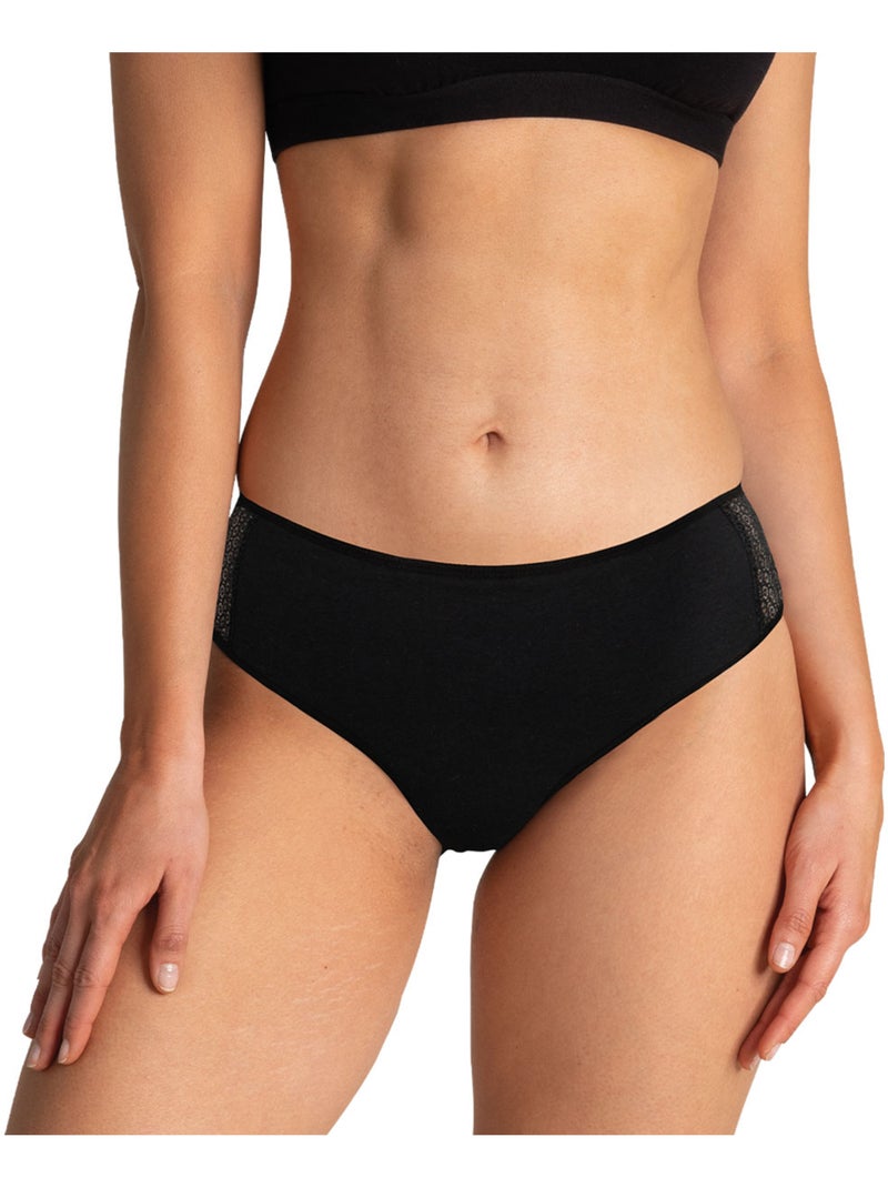 Set van 2 slipjes bij urineverlies dames athena Zwart - Kiabi