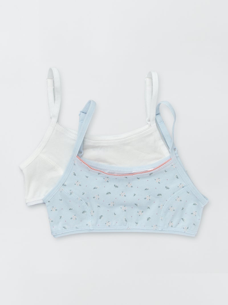 Set van 2 sporttops van stretchstof BLAUW - Kiabi