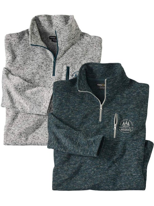 Set van 2 sweaters met ritskraag - ATLAS FOR MEN - Kiabi Set van 2 sweaters met ritskraag - ATLAS FOR MEN - Kiabi