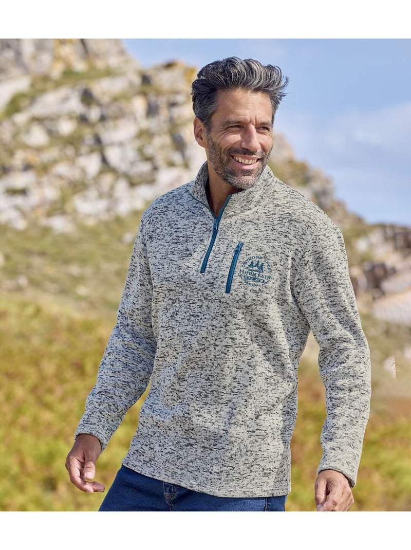 Set van 2 sweaters met ritskraag - ATLAS FOR MEN Blauwgrijs - Kiabi