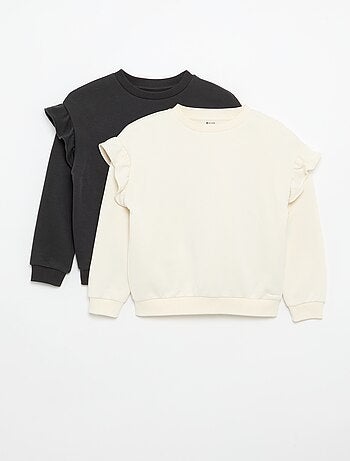 Set van 2 sweaters met ruches op de schouders