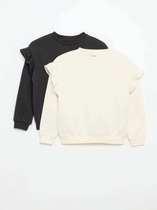 Set van 2 sweaters met ruches op de schouders - Kiabi Set van 2 sweaters met ruches op de schouders - Kiabi
