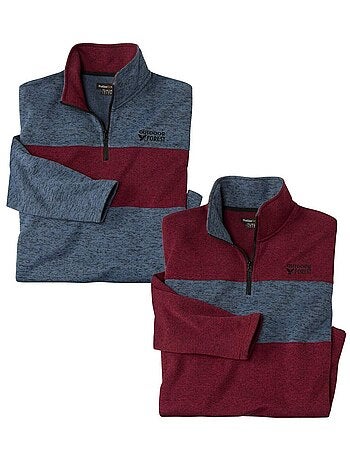 Set van 2 sweaters van gemêleerd molton - ATLAS FOR MEN