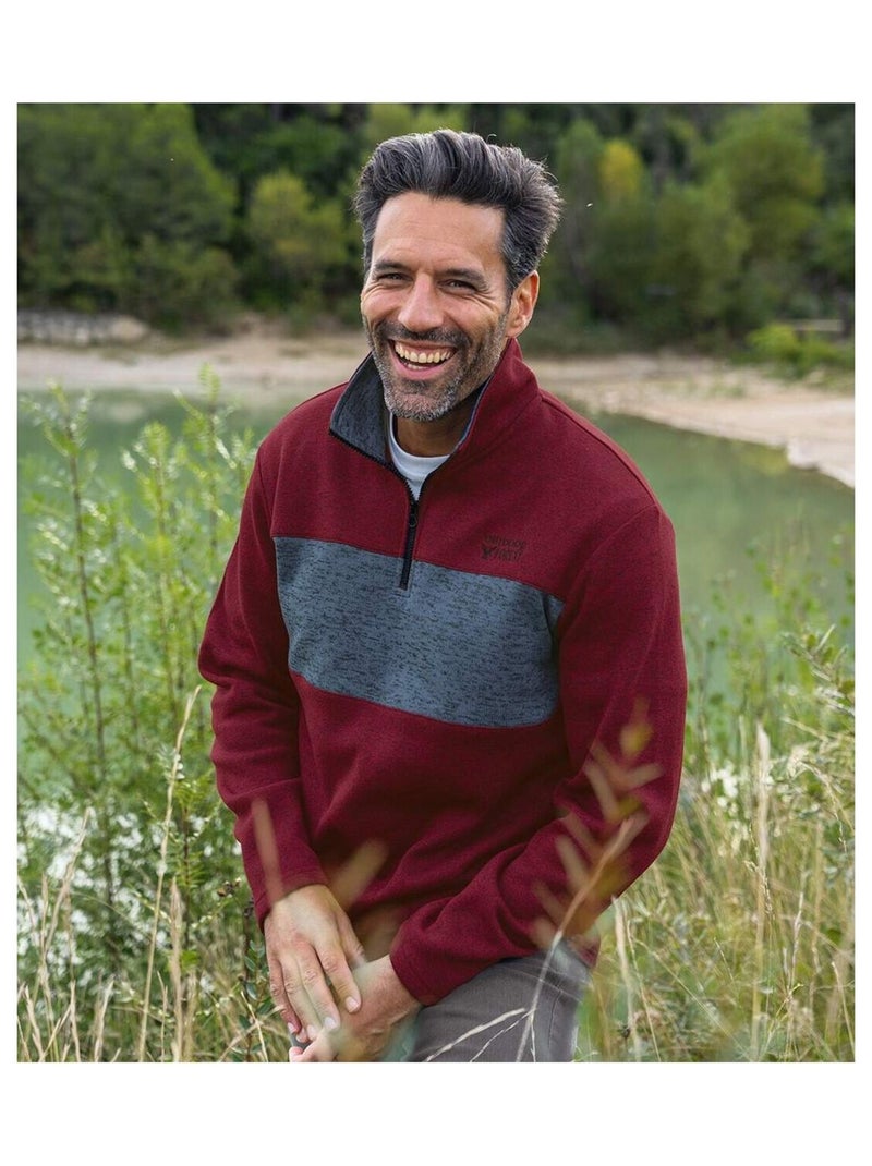 Set van 2 sweaters van gemêleerd molton - ATLAS FOR MEN Blauw Violet - Kiabi