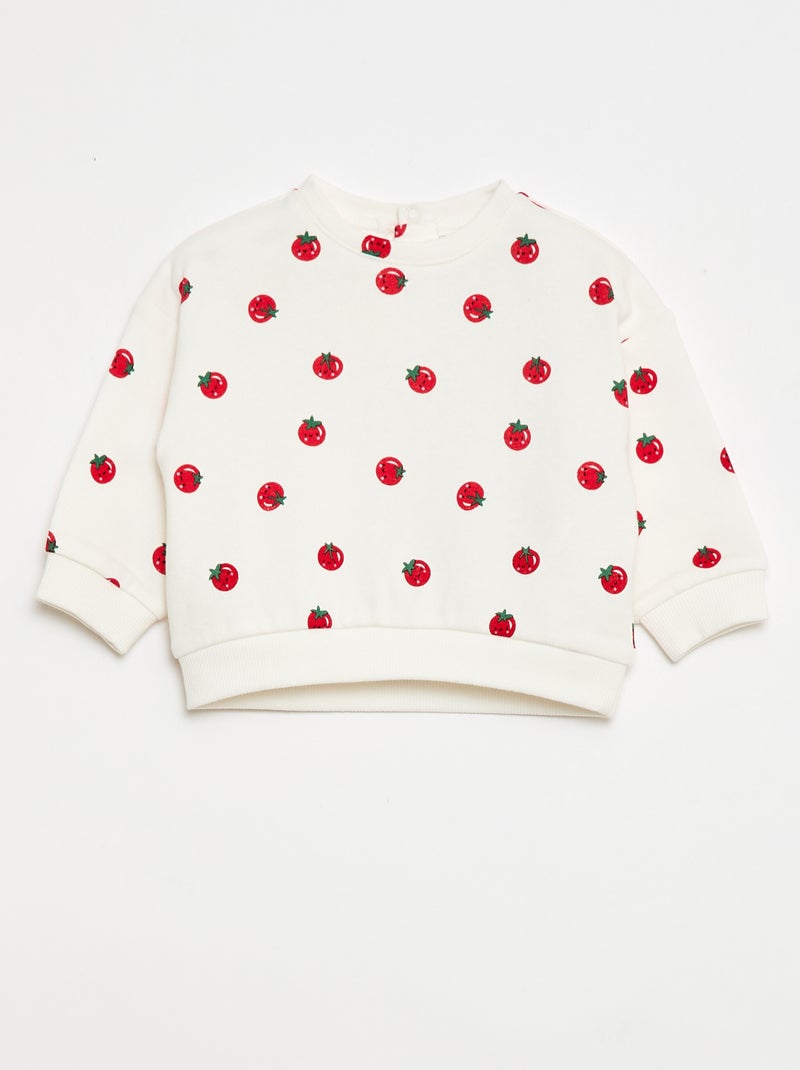 Set van 2 sweaters van lichte molton (French Terry) - 2 stuks Wit - Kiabi