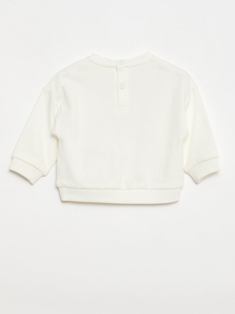 Set van 2 sweaters van lichte molton (French Terry) - 2 stuks Wit - Kiabi