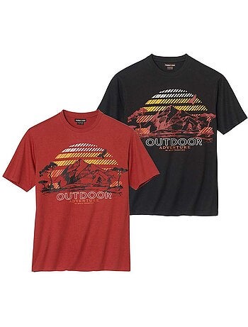 Set van 2 t-shirts adventure - atlas for men