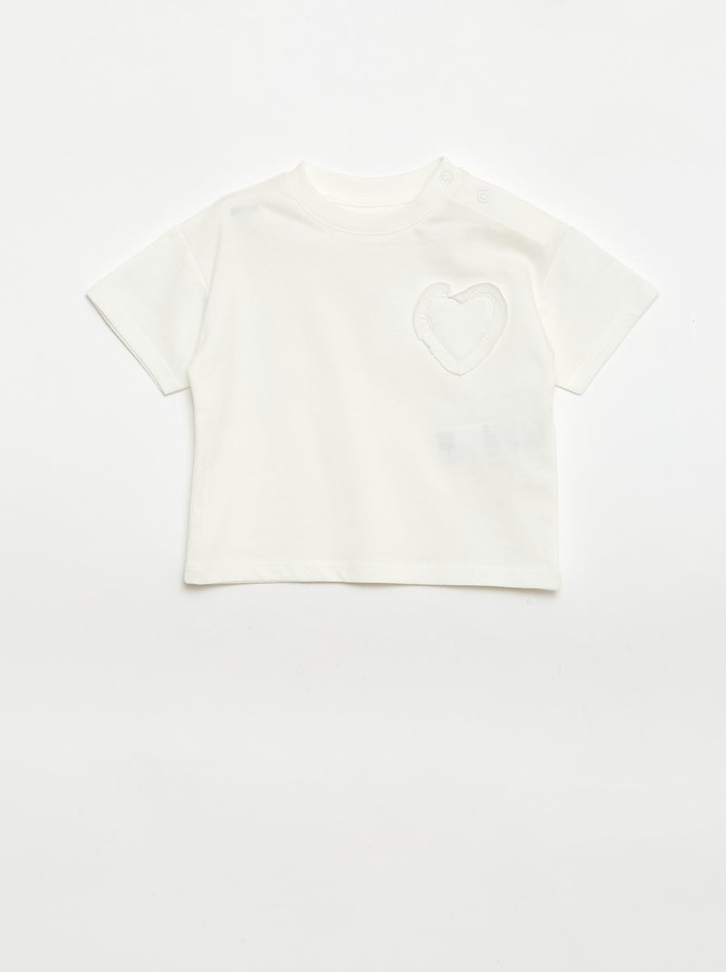 Set van 2 T-shirts met borstdetail Biege - Kiabi