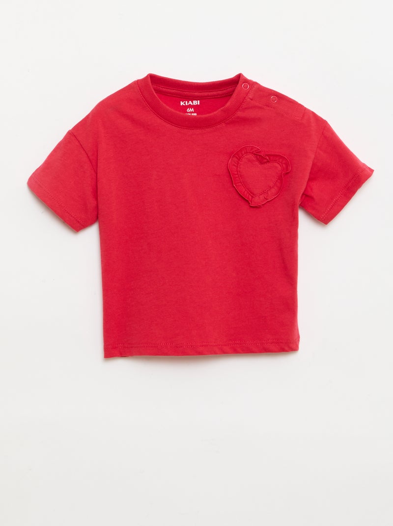 Set van 2 T-shirts met borstdetail Rose - Kiabi