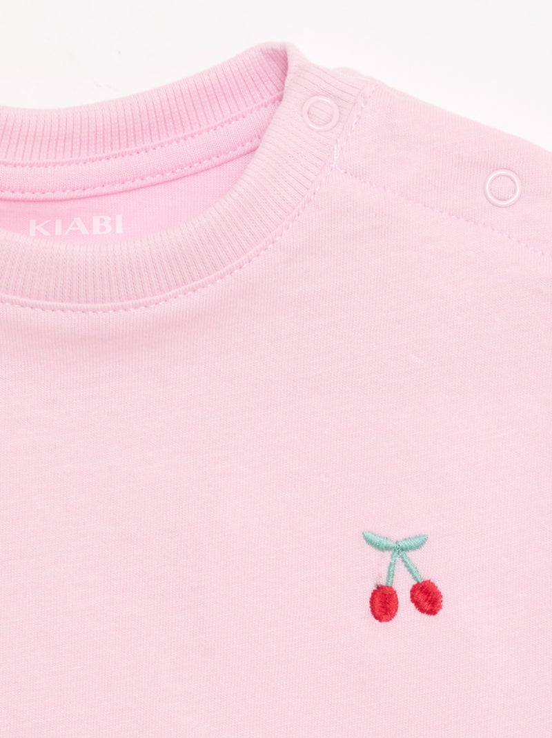 Set van 2 T-shirts met borstdetail Rose - Kiabi