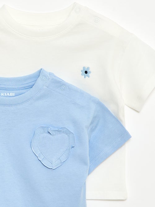 Set van 2 T-shirts met borstdetails - Kiabi Set van 2 T-shirts met borstdetails - Kiabi