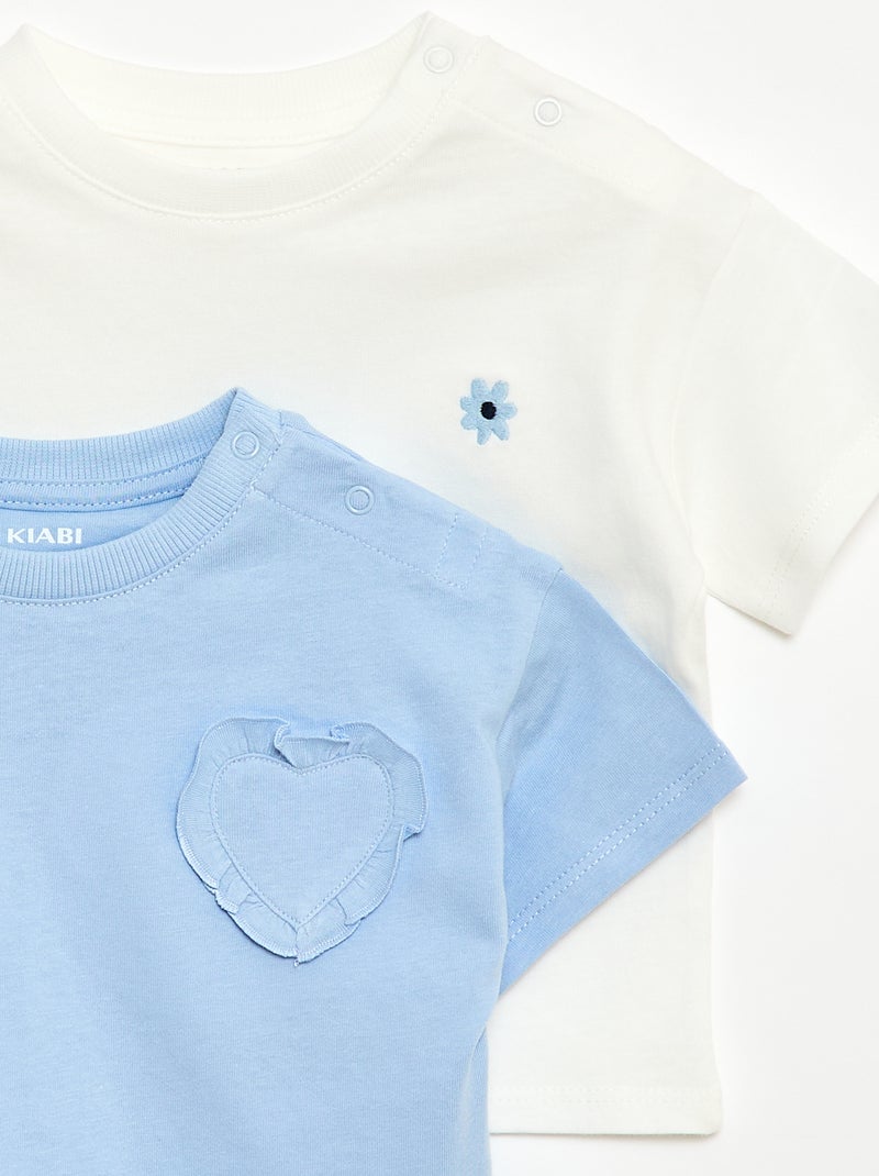 Set van 2 T-shirts met borstdetails Wit - Kiabi