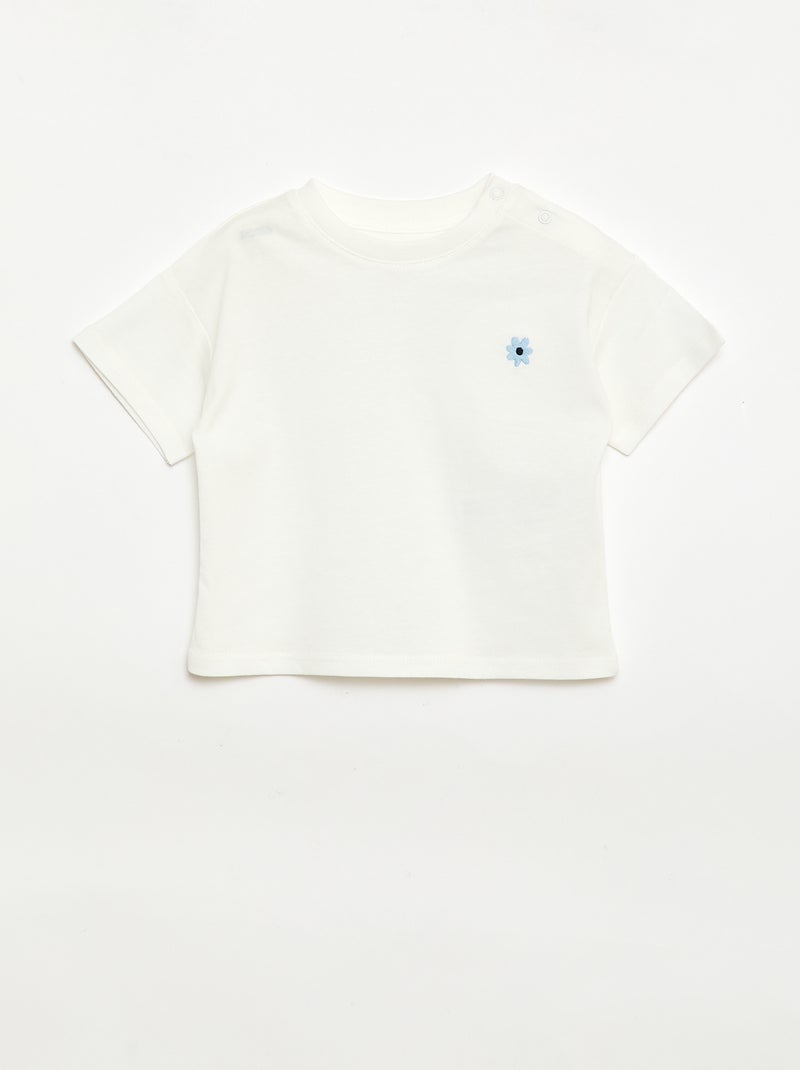 Set van 2 T-shirts met borstdetails Wit - Kiabi